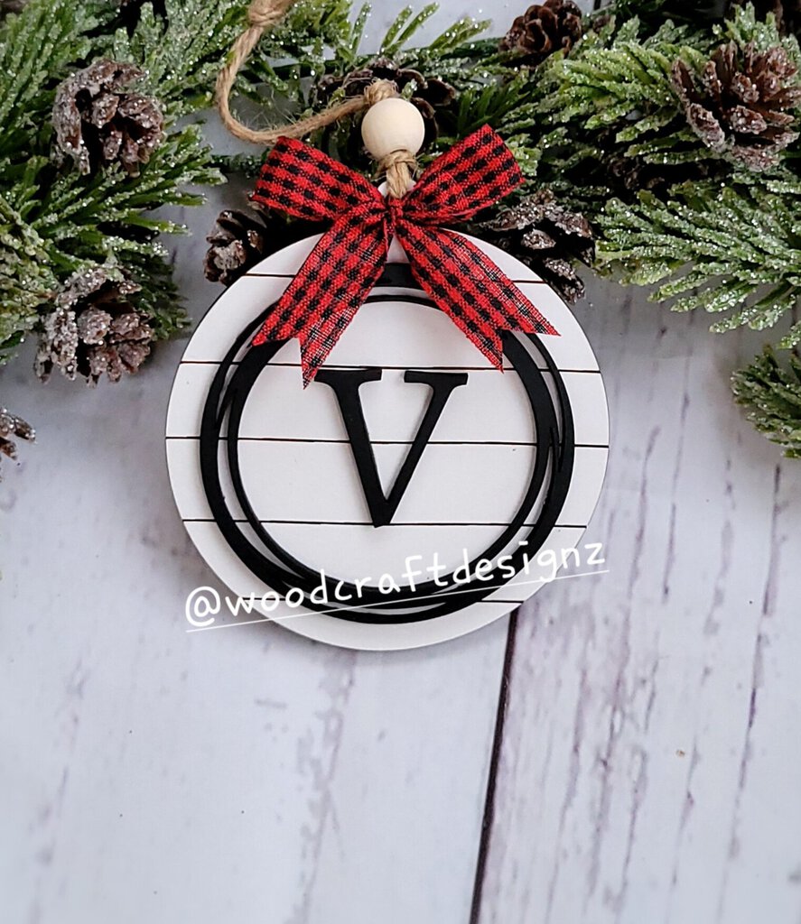 Farmhouse Initial Ornament Letter V