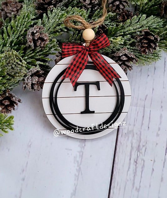 Farmhouse Initial Ornament Letter T