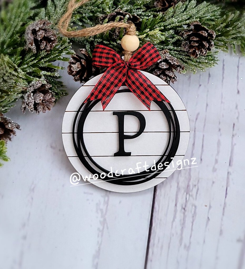 Farmhouse Initial Ornament Letter P