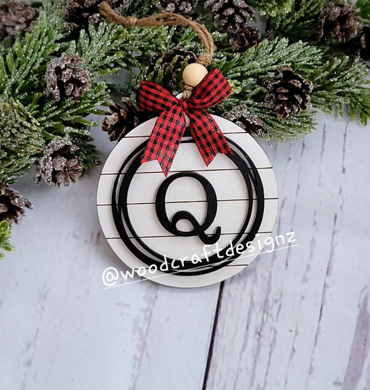 Farmhouse Initial Ornament Letter Q