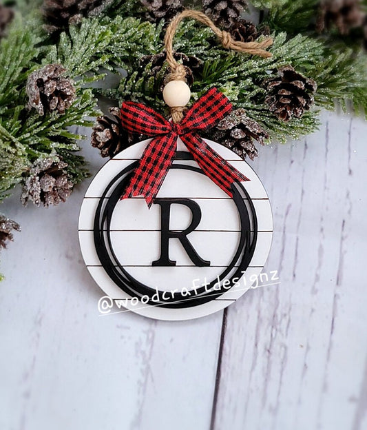 Farmhouse Initial Ornament Letter R