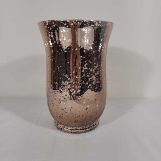 5.5"D X 8"H ROSE GOLD MERCURY GLASS VASE