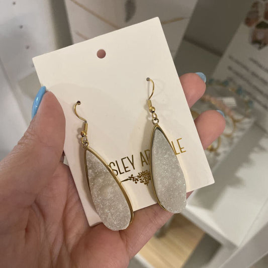 Quartz Stone Drop Earrings