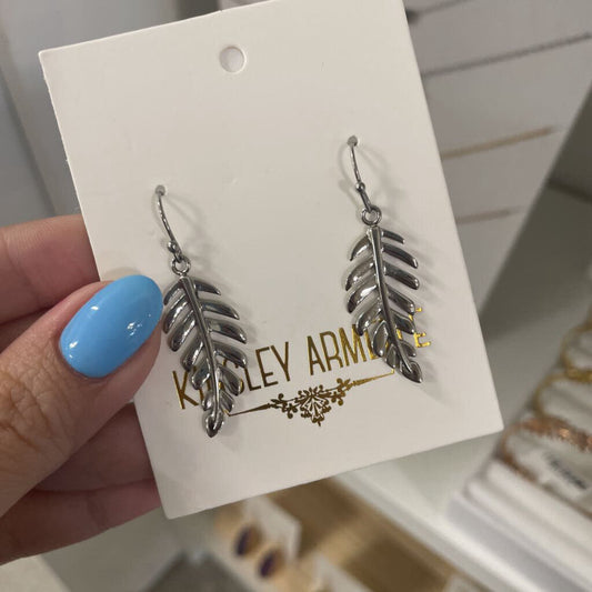 Laurel Leaf Earrings - silver