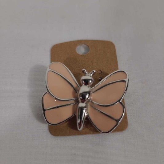 PINK/SILVER BUTTERFLY BROOCH