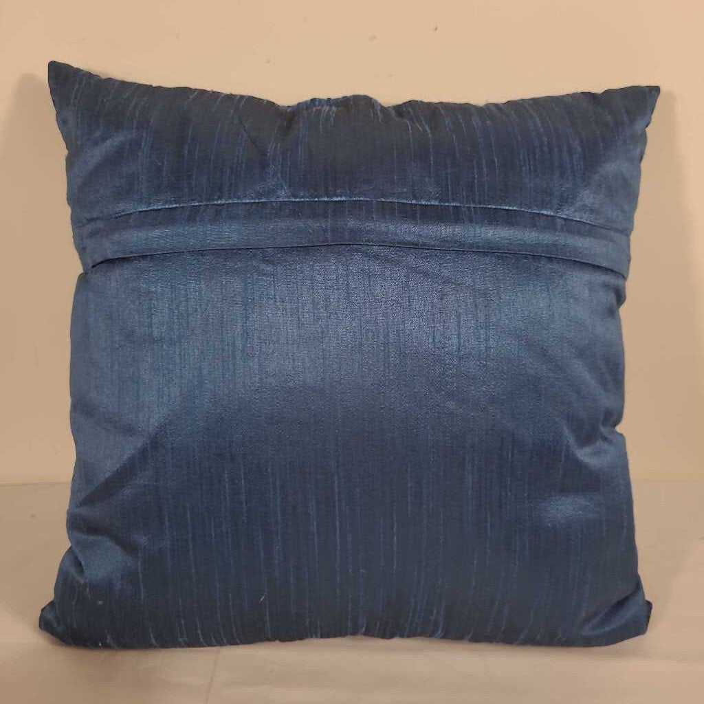 BLUE SATIN PILLOW