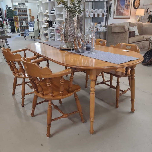 ROUND MAPLE TABLE W/4 CHAIRS
