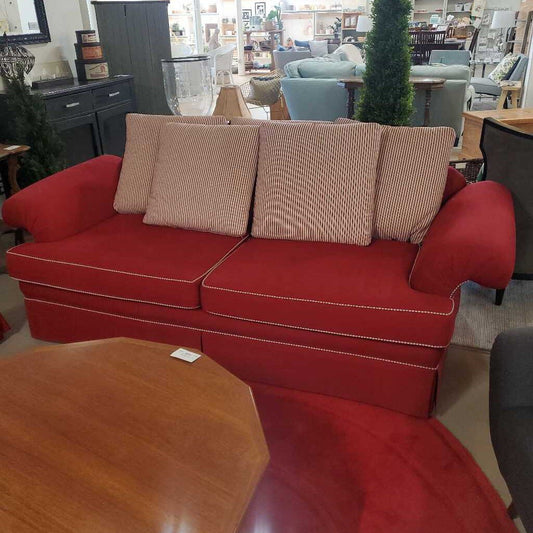 RED SOFA W/5 PILLOWS