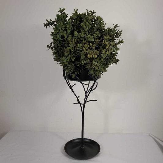 FAUX BOXWOOD IN BLACK STAND