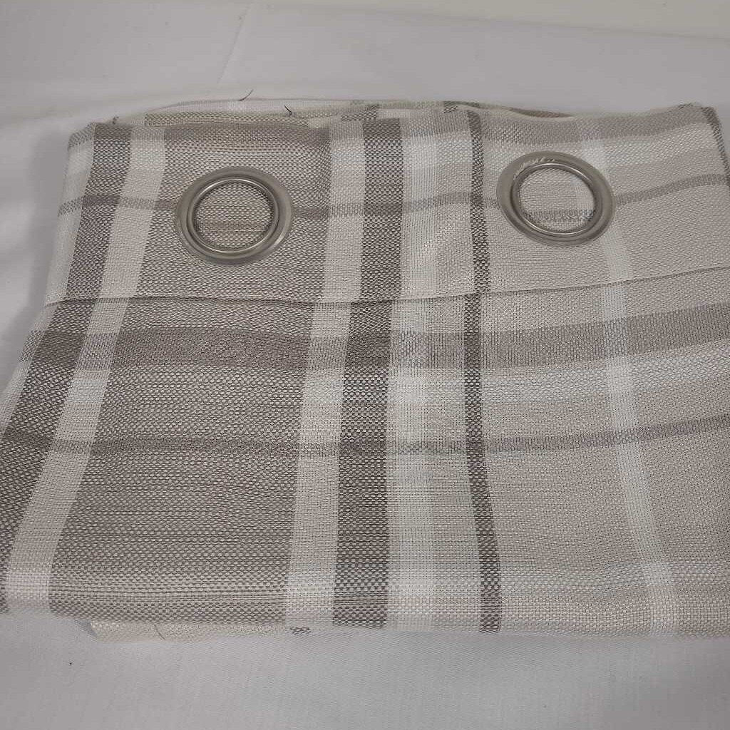 PR 84" TAUPE PLAID CURTAINS