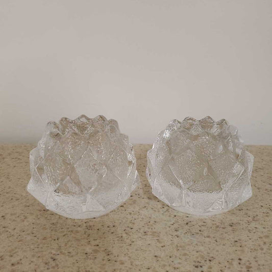 PR ORREFORS CRYSTAL TEALIGHT HOLDERS