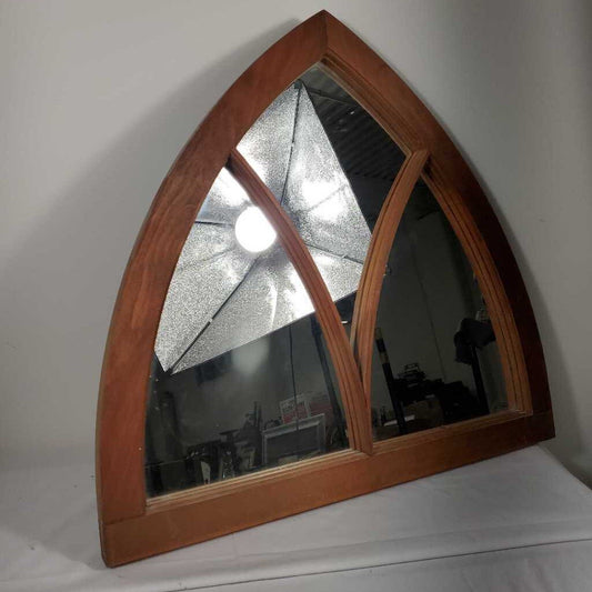 ARCHED WOODEN MIRROR