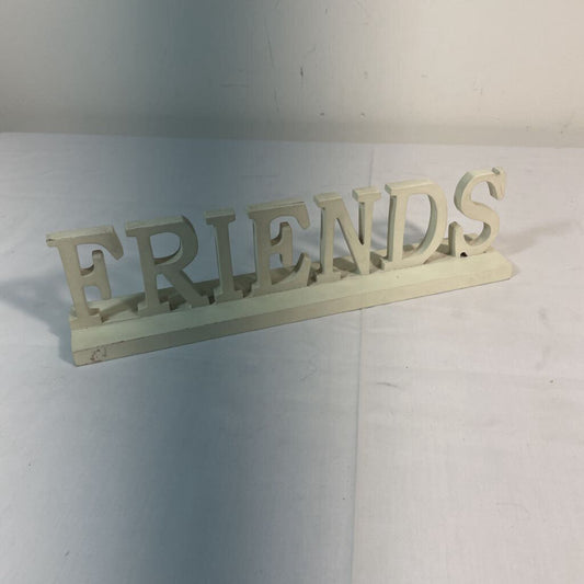 WHITE "FRIENDS" LEDGE SIGN