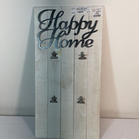 "HAPPY HOME" WOODEN PICTURE CLIPBOARD