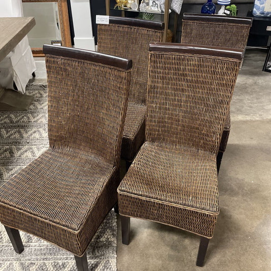 SET 4 PIER 1 WICKER DINING CHAIRS