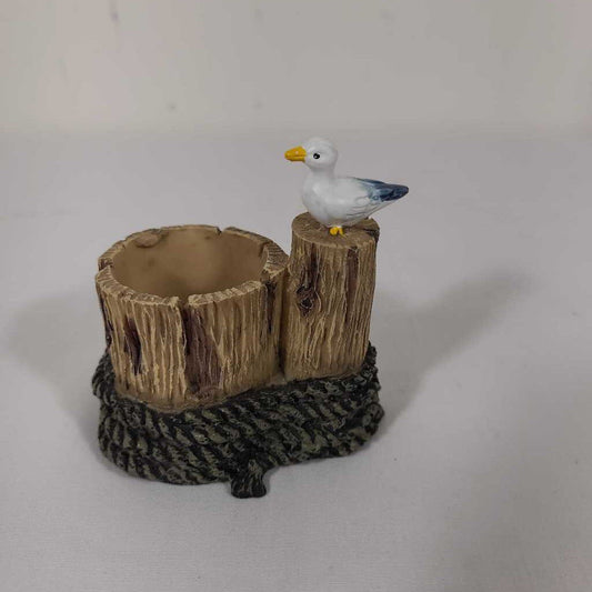 SEAGULL ON POST CANDLE HOLDER