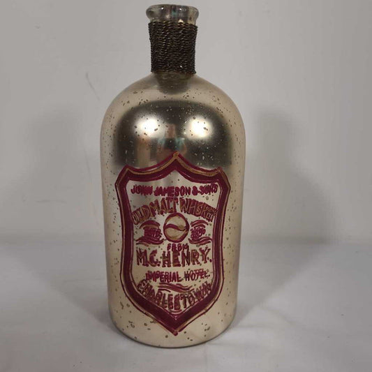 OLD MALT WHISKEY MERCURY GLASS BOTTLE