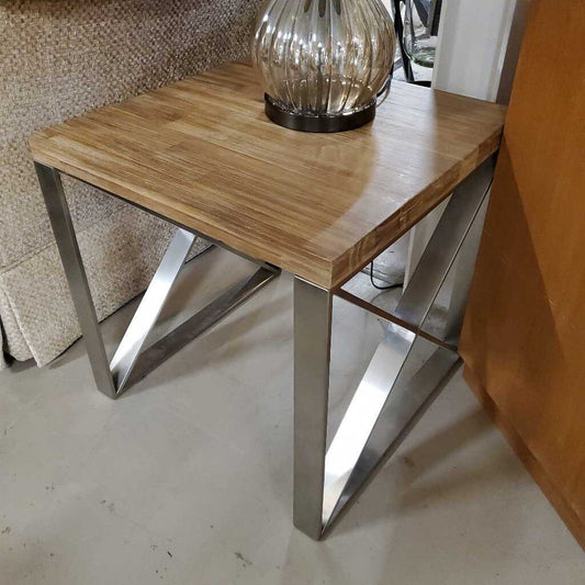 WOOD TOP END TABLE