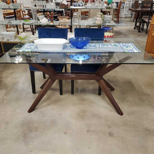 GLASS TOP DINING TABLE