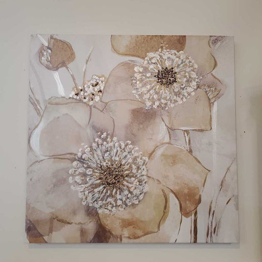 TAUPE FLOWER CANVAS