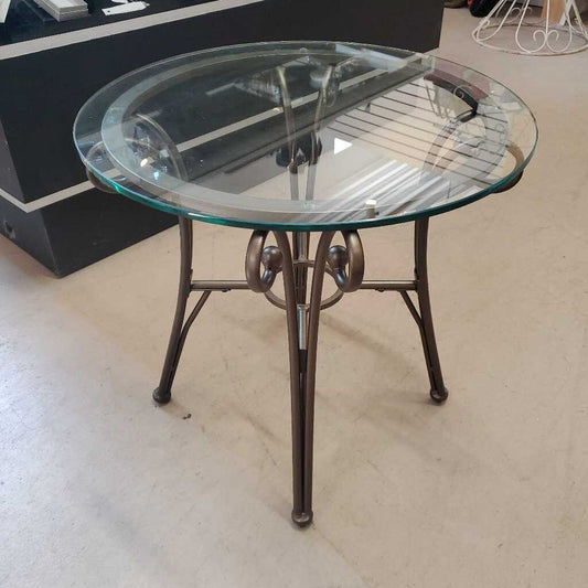 GLASS TOP END TABLE