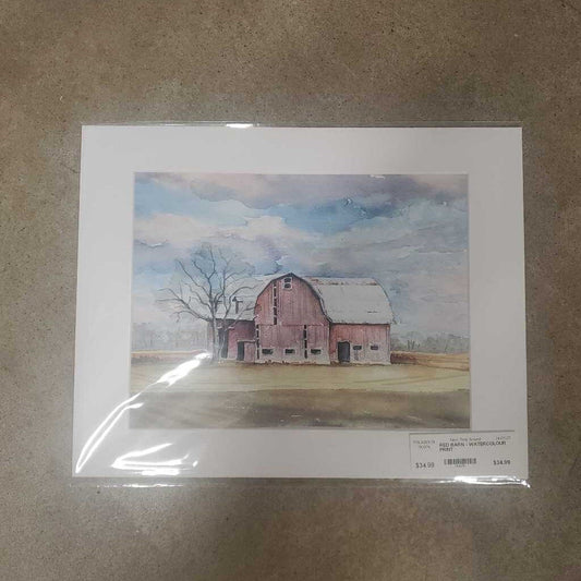 RED BARN - WATERCOLOUR PRINT