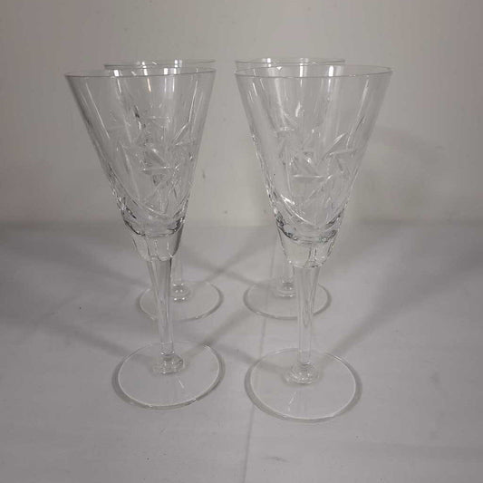 S/4 PINWHEEL CRYSTAL CHAMPAINE FLUTES