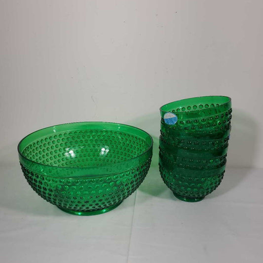 5 PC GREEN ACRYLIC BOWLS