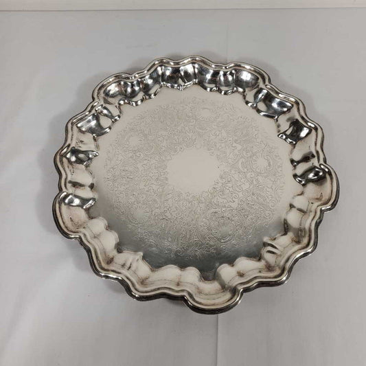 12" ROUND SILVER VIKING PLATE TRAY