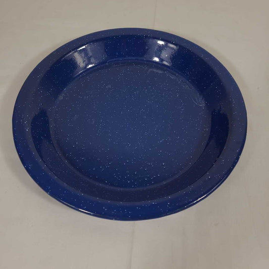 SPECKLED BLUE ENAMEL 9.5" PLATE