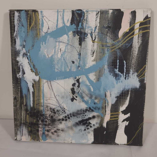 BLUE/BLACK ABSTRACT CANVAS