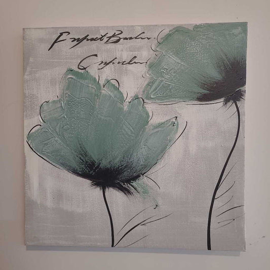 TEAL FLOWER CANVAS