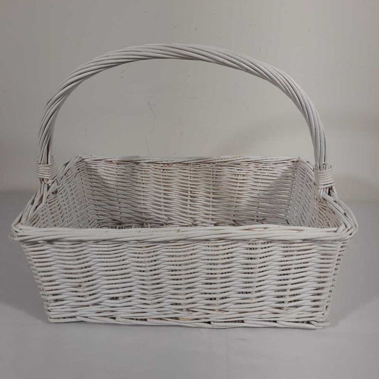 WHITE HANDLED BASKET