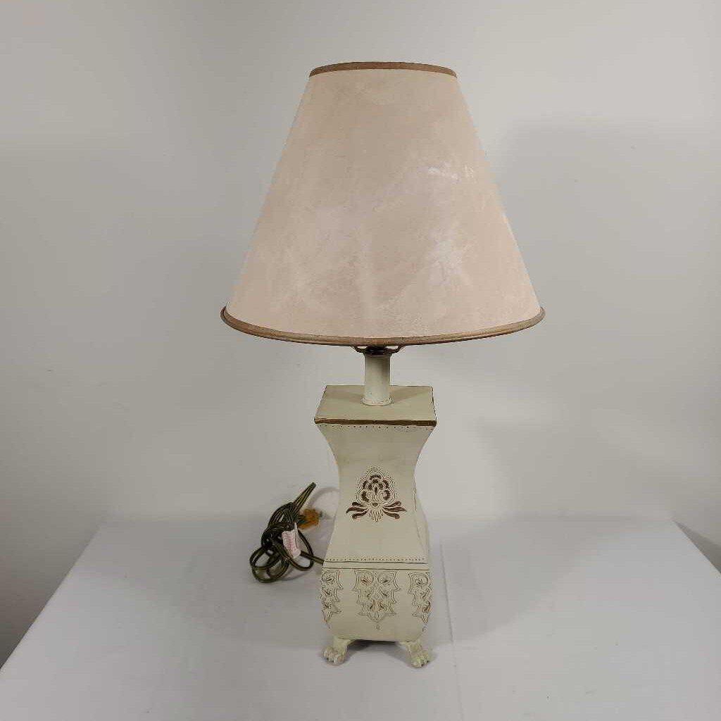 CREAM & GOLD TABLE LAMP