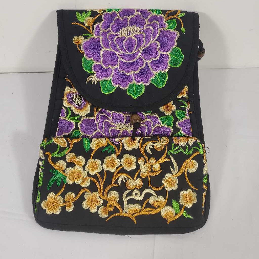 EMBROIDERED BACKPACK - PURPLE