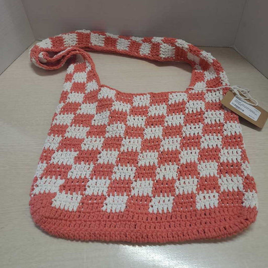 CROCHETED CHECKERED TOTE BAG