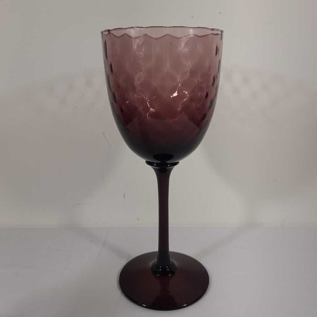 AMETHYST EMPOLI ART GLASS DIAMOND VASE