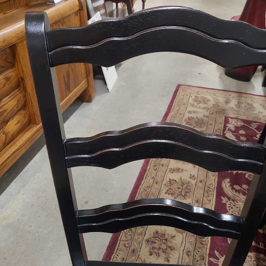 S/6 PIER 1 BLACK WOOD DINING CHAIRS