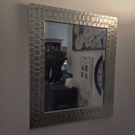 SILVER FRAMED MIRROR