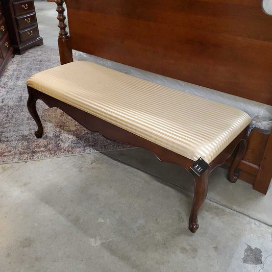 STRIPED UPHOLSTERED BENCH