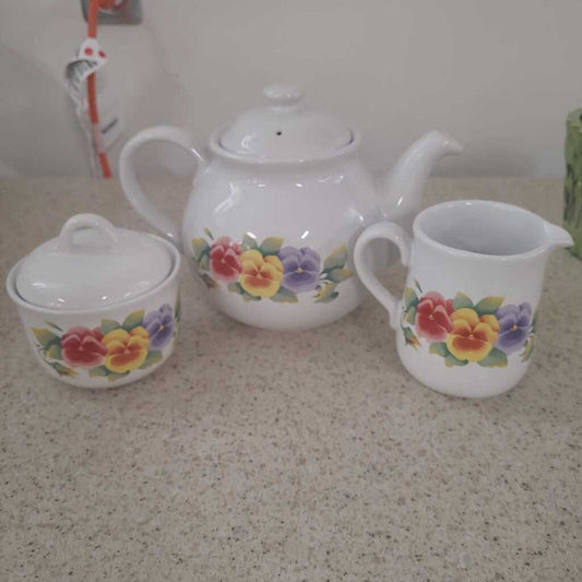 3PC CORELLE TEA SET