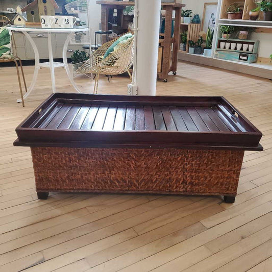 TRAY TOP WOVEN COFFEE TABLE