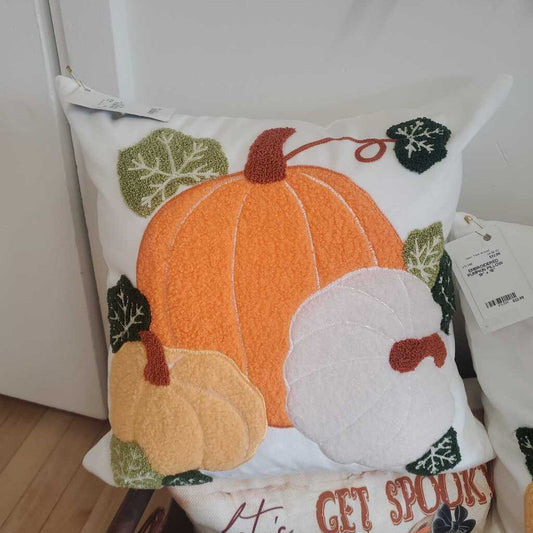 EMBROIDERED PUMPKIN PILLOW