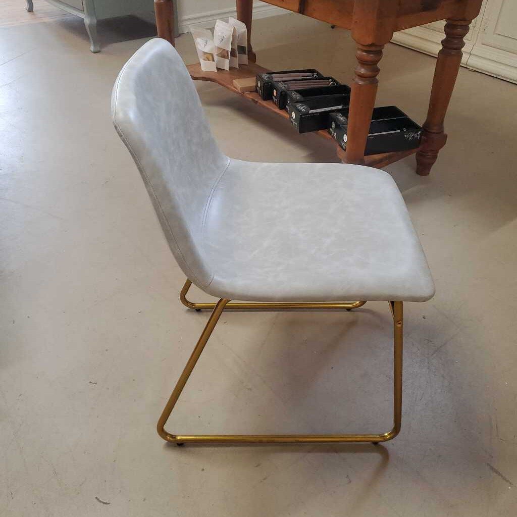 GREY DINING CHAIR W/GOLD LEGS - NEW