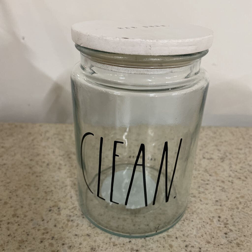 RAE DUNN CLEAN JAR W/LID