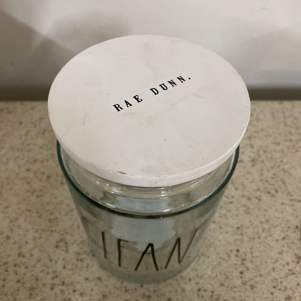 RAE DUNN CLEAN JAR W/LID