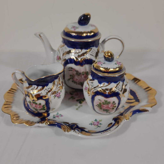 4 PC LIMOGE CHINA TEA SET