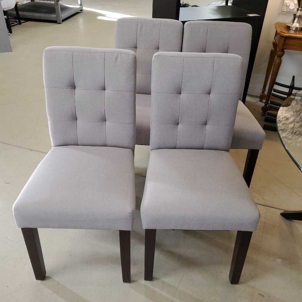 S/4 GREY DINING CHAIRS