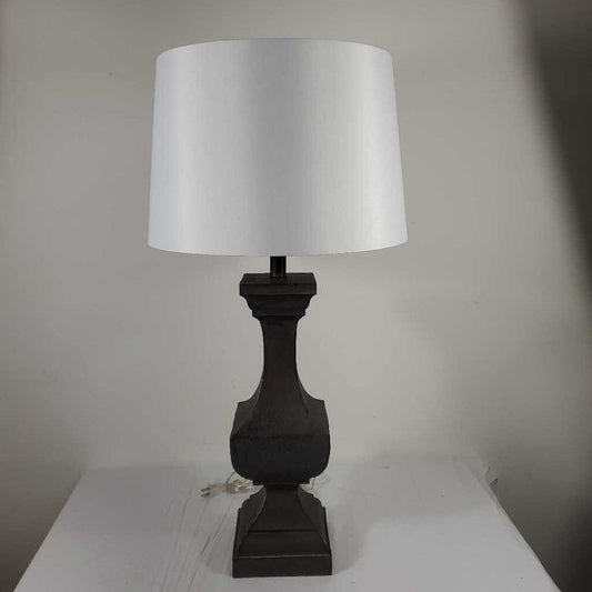 FAUX WOOD BASE LAMP