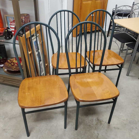 S/4 METAL & WOOD CHAIRS